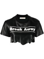 Ssheena haut crop Break Away en cuir - Noir