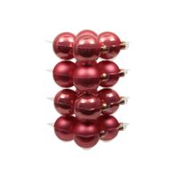 16x stuks glazen kerstballen bubblegum roze 8 cm mat/glans - thumbnail