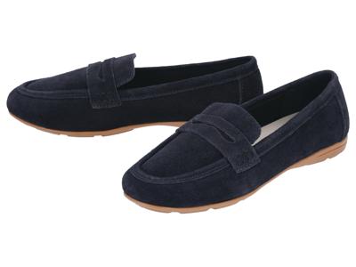 esmara Leren dames loafers (Marineblauw, 41)