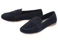 esmara Leren dames loafers (Marineblauw, 41)
