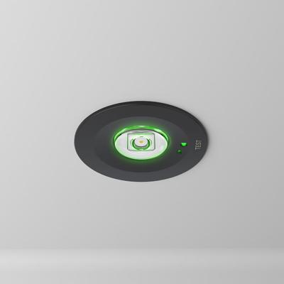 Mirian - LED Noodverlichting inbouwspot Zwart - IP20 voor binnen - 1,2 Watt 130 Lumen - 3 uur noodaccu - Noodaccu plafondspot - Autotest fuctie