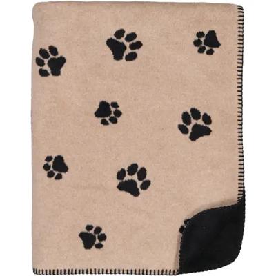 Cawö Cawö We love dogs 62470 Woonplaid 150x200 zwart/beige