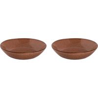 Palmer Bord diep Rustique 21 cm Roze Stoneware 2 stuks