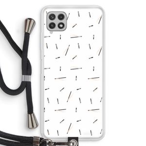 Hipster stripes: Samsung Galaxy A22 4G Transparant Hoesje met koord