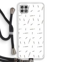 Hipster stripes: Samsung Galaxy A22 4G Transparant Hoesje met koord