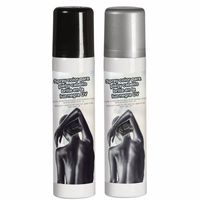 Guirca Haarspray/bodypaint spray - 2x kleuren - zilver en zwart - 75 ml - Verkleedhaarkleuring - thumbnail