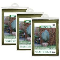 Plantenhoes met trekkoord - 6x stuks - H150 x D75 cm - groen - anti-vorst planten beschermhoes - thumbnail