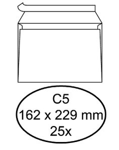 Envelop Quantore bank C5 162x229mm zelfklevend wit 25stuks