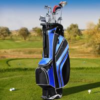 Golfkar Tas met Standaard en Parapluhouder 87 x 82 x 87 cm Zwart+Blauw - thumbnail