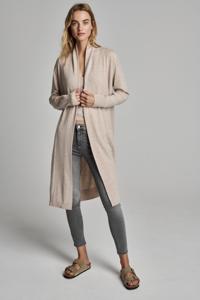 Lang open cashmere vest met zakken