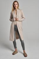 Lang open cashmere vest met zakken