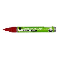Creativ Company Glas- en porseleinstift glitter semi-dekkend - donkerrood