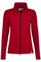 HAKRO Regular Fit Dames fleece jas rood, Effen - thumbnail