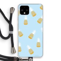 Ananasjes: Pixel 4 Transparant Hoesje met koord