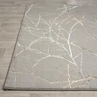 Laagpolig Takkendesing Vloerkleed Grijs/Goud-160 x 230 cm