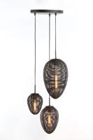 Light & Living Hanglamp Yaelle 3-Lamps Getrapt - Mat Zwart - thumbnail