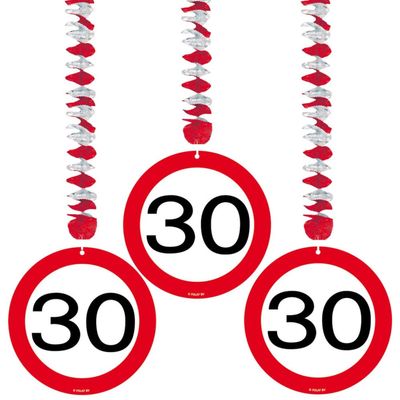 9x stuks Rotorspiralen 30 jaar versiering verkeersborden
