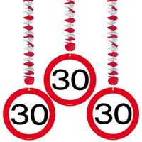 9x stuks Rotorspiralen 30 jaar versiering verkeersborden 9x stuks Rotorspiralen 30 jaar versiering verkeersborden