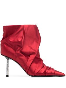 Le Silla bottines Bella 80 mm à design froncé - Rouge