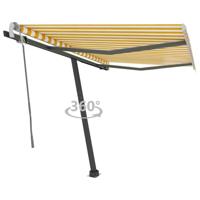 Luifel vrijstaand handmatig uittrekbaar 350x250 cm geel en wit
