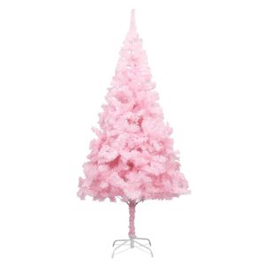 VidaXL Kunstkerstboom met standaard 210 cm pvc roze