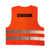 Oranje veiligheidsvest stagiair / stagekleding voor volwassenen - Veiligheidshesje - thumbnail