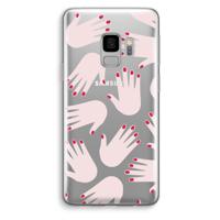 Hands pink: Samsung Galaxy S9 Transparant Hoesje