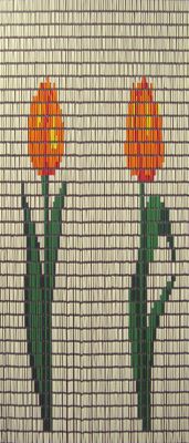 Sunarts kant en klaar vliegengordijn 90 x 210 Tulpen creme - oranje model 228