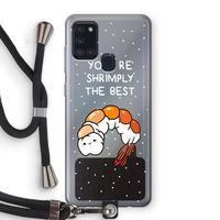 You're Shrimply The Best: Samsung Galaxy A21s Transparant Hoesje met koord