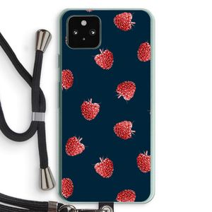 Framboosjes: Pixel 5a 5G Transparant Hoesje met koord