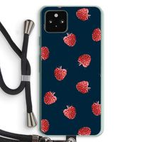 Framboosjes: Pixel 5a 5G Transparant Hoesje met koord