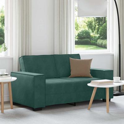 Tweezitsbank 120 cm fluweel donkergroen