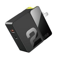 ROTS RWC-0440 18W QC 4.0/QC 3.0/FCP dubbele USB + PPS/PD 3.0/PD 2.0/FCP dubbele USB-C/type-C interface reislader met opvouwbare stop Chinese stop (zw