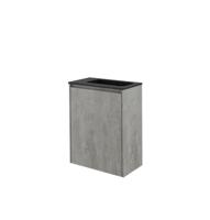 Storke Edge zwevend toiletmeubel 40 x 22 cm beton donkergrijs met Fina wastafel in mat quartz