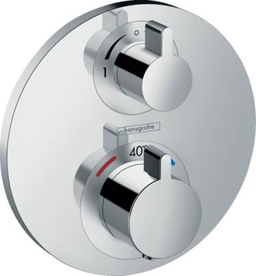 Hansgrohe Ecostat S afdekset thermostaat met stopkraan en omstelkraan Chroom