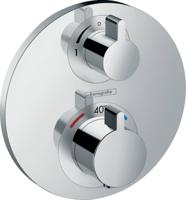 Hansgrohe Ecostat S afdekset thermostaat met stopkraan en omstelkraan Chroom