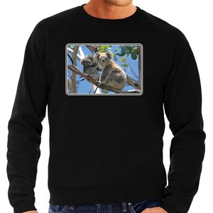 Dieren sweater / trui met koalaberen foto zwart voor heren