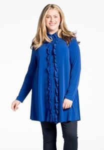 Yoek Tuniek met ruches | Blauw | Maat 46/48