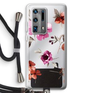 Geschilderde bloemen: Huawei P40 Pro Plus Transparant Hoesje met koord