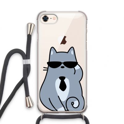 Cool cat: iPhone 7 Transparant Hoesje met koord