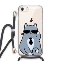 Cool cat: iPhone 7 Transparant Hoesje met koord