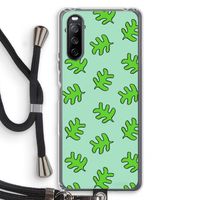 Groene blaadjes: Sony Sony Xperia 10 III Transparant Hoesje met koord