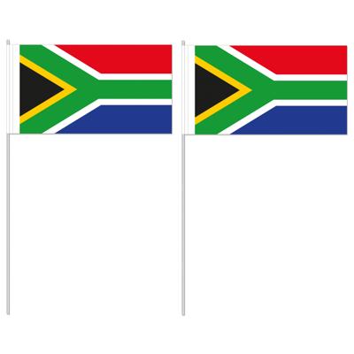 Zwaaivlaggetje Zuid Afrika - 12 x 24 cm - stokje 40 cm - Zuid Afrikaanse versiering - vlaggetje Zwaaivlaggetje Zuid Afrika - 12 x 24 cm - stokje 40 cm - Zuid Afrikaanse versiering - vlaggetje