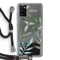 Tropical watercolor leaves: Samsung Galaxy A41 Transparant Hoesje met koord
