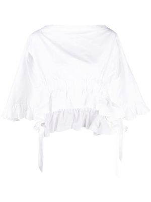 Comme Des Garçons Pre-Owned blouse drapée à volants (années 2010) - Blanc