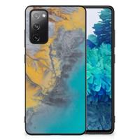 Samsung Galaxy S20 FE Marmeren Print Telefoonhoesje Marble Blue Gold Samsung Galaxy S20 FE Marmeren Print Telefoonhoesje Marble Blue Gold