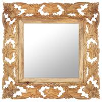 VidaXL Spiegel handgesneden 50x50 cm massief mangohout bruin