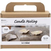 Creativ Company Mini hobbyset kaarsen maken, sojakaarsen in oesterschelpen, off white, 1 doos