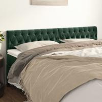 Hoofdborden 2 st 90x7x78/88 cm fluweel donkergroen