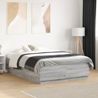 Bedframe bewerkt hout grijs sonoma eikenkleurig 135x190 cm